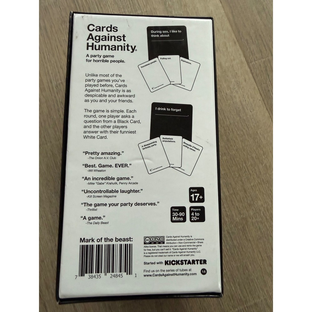 Cards Against Humanity Main Game Version 1.6 Adult Party Card Game Black White - Picture 3 of 5